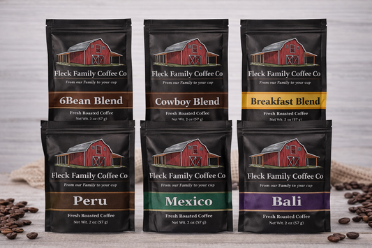 Best Sellers Sample Pack: 6Bean, Cowboy, Breakfast, Peru, Mexico, Bali